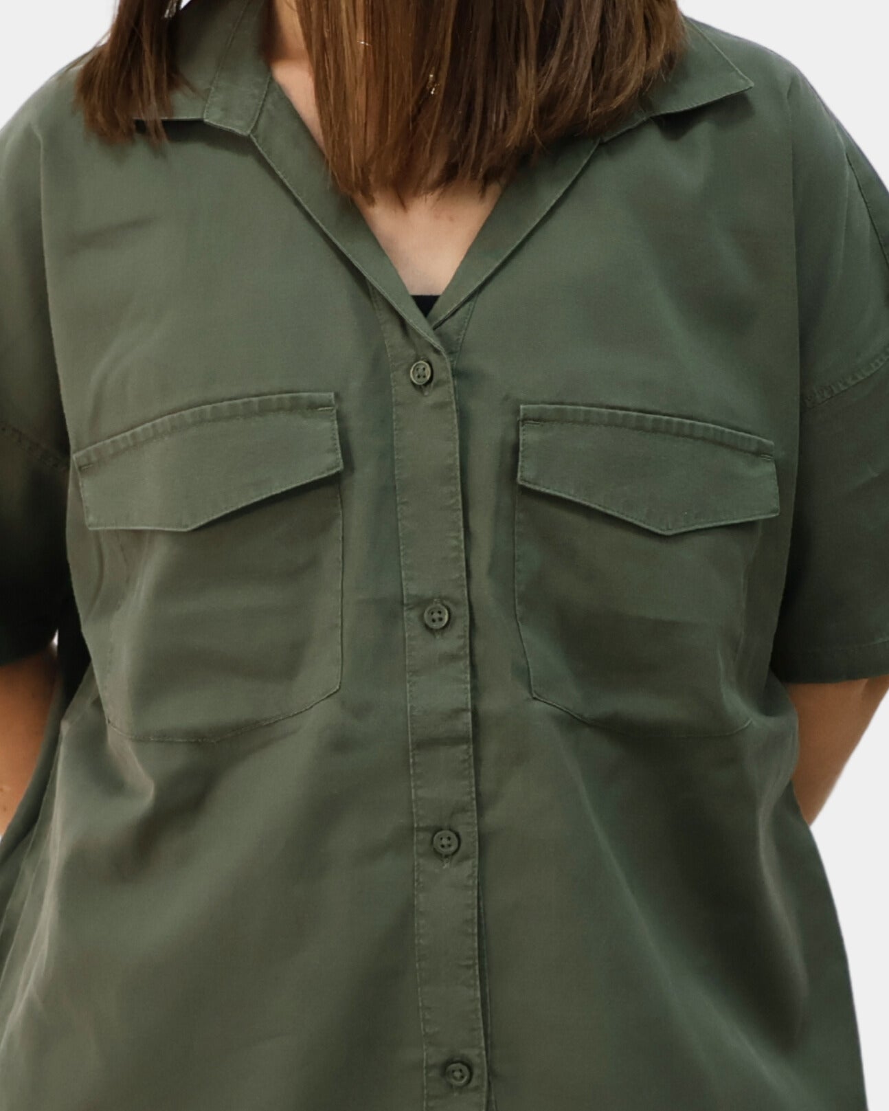 Camisa Oversized Indiana Chica Organic Khaki
