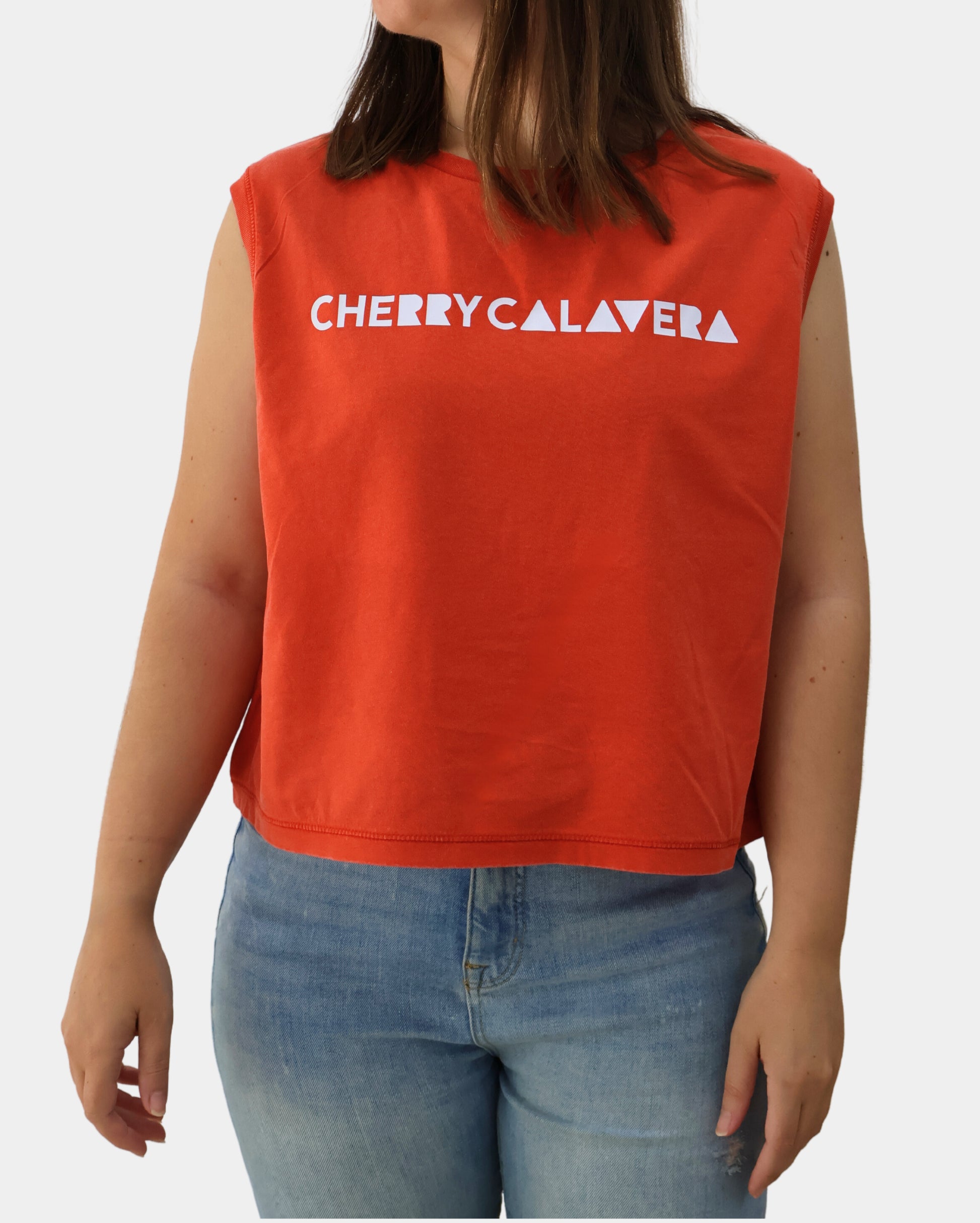 Camiseta Cherrycalavera Crop Paprika delantera